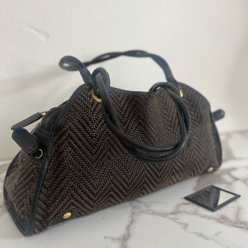 Eric Javits New York Vintage duffle bag purse woven leather tote bag luxury find